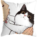 Axyaa Cute Cat Kiss Love Pillowcase 45x45cm - Home Decor Short Plush Pillow Cover
