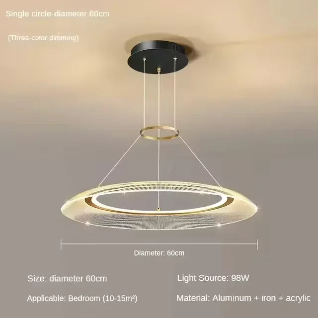 Axyaa Aluminum LED Pendant Lamp: Modern, Simple Design for Living & Dining Rooms