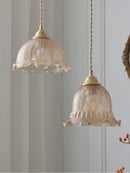 Axyaa Vintage Brass Glass Pendant Lights Hanging Lamp for Bar Dining Bedroom