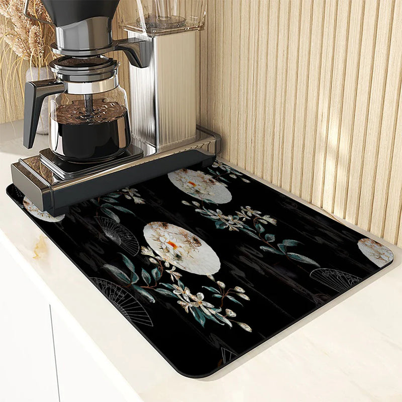Axyaa Plant Flowers Absorbent Dish Mat Cup Drying Mats Table Decor