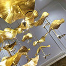 Axyaa Lotus Leaf Chandelier: Luxury Copper Dining Room Pendant Light