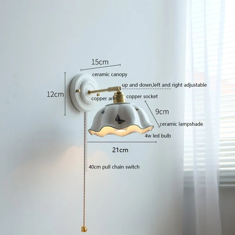 Axyaa Ceramic Wall Lamp LED Bathroom Mirror Stair Light Nordic Wandlamp