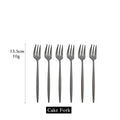 Axyaa Stainless Steel Fruit Cake Fork Set - 6Pcs