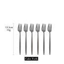 Axyaa Stainless Steel Fruit Cake Fork Set - 6Pcs
