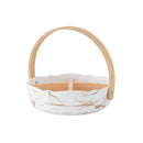 Axyaa Lace Gold Ceramic Fruit Tray Nut Platter Dessert Snack Storage Box