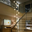 Axyaa Staircase Chandeliers: Modern LED Pendant Light Lamps for Living Room and Indoor Lighting