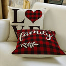 Axyaa Red Black Plaid Linen Pillow Cover - Customize 40x40 50x50 60x60