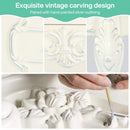 Axyaa Carved White Nightstand with 2 Drawers - Elegant Bedside Table for Bedroom