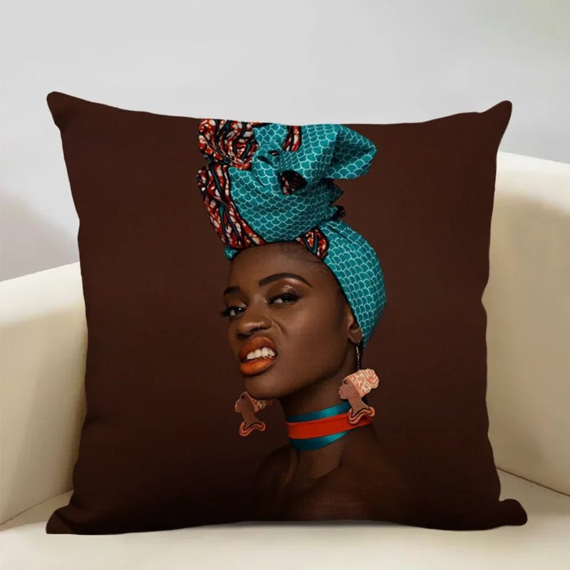 Axyaa African Lady Sofa Pillow Cover: Stylish Decor for Bedroom, Hotel, Cafe
