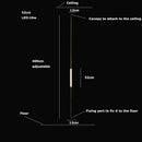Axyaa Gold Tube Floor Lamp - Modern Minimalist Nordic LED Light