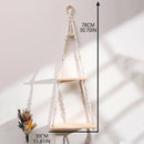 Axyaa Wooden Bead 2-Tier Wall Shelf for Boho Home Decor