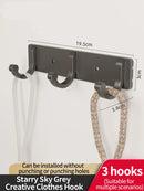 Axyaa Space Aluminum Kitchen Bathroom Hooks Storage Rack - Wall Hanging Household Accessories