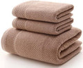 Axyaa 3-Piece Waffle Towel Set: 1 Bath, 2 Hand Towels - Cream