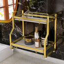 Axyaa Gold Makeup Organizer Shelf: Countertop & Wall-Mounted Cosmetic Storage Rack