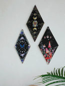 Axyaa Moon Phase Butterfly Wooden Wall Hanging Decor Boho Aesthetic Room Crafts