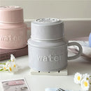 Axyaa Ceramic Water Bottle-Shaped Cups with Lids, Set of Multifunctional Large and Small Cups