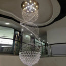 Axyaa Long Spiral LED Chandelier for Modern Dining Room & Living Spaces
