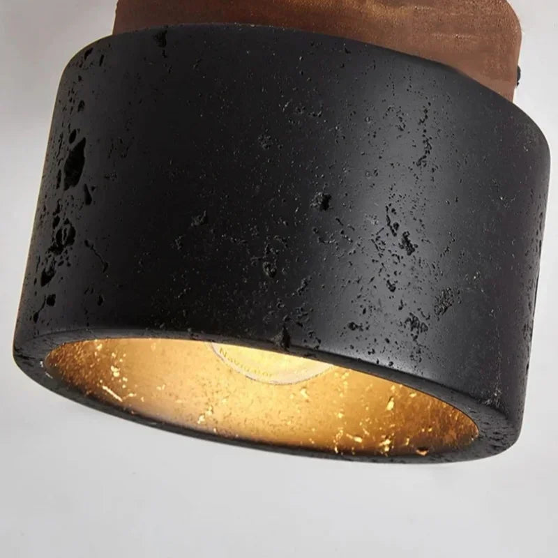 Axyaa Black Cave Stone Ceiling Chandelier for Home Decoration