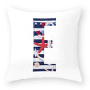 Axyaa Striped Alphabet Decorative Cushion Cover in Blue and White, 45x45cm