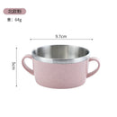 Axyaa Double Layer Rice Soup Bowl with Handle, Children's Tableware