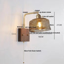 Axyaa Rotating LED Wall Light Fixture - Wood and Copper Bedside Lamp