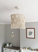 Axyaa Nordic Boho Chic Macrame Chandelier Handwoven Cotton Rope Lamp Shade