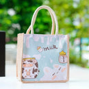 Axyaa Kawaii Cotton Lunch Bag for Men or Women: Portable, Thickened, Student-Friendly