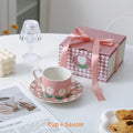 Axyaa Tulip Pattern Ceramic Cup and Saucer Set - Ideal for Tea, Coffee, and Desserts