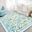 Floral Print Vintage Art Bedroom Carpets by Axyaa