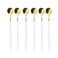 Axyaa Stainless Steel Long Spoon Set for Dessert Coffee Tea Stirring