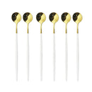 Axyaa Stainless Steel Long Spoon Set for Dessert Coffee Tea Stirring
