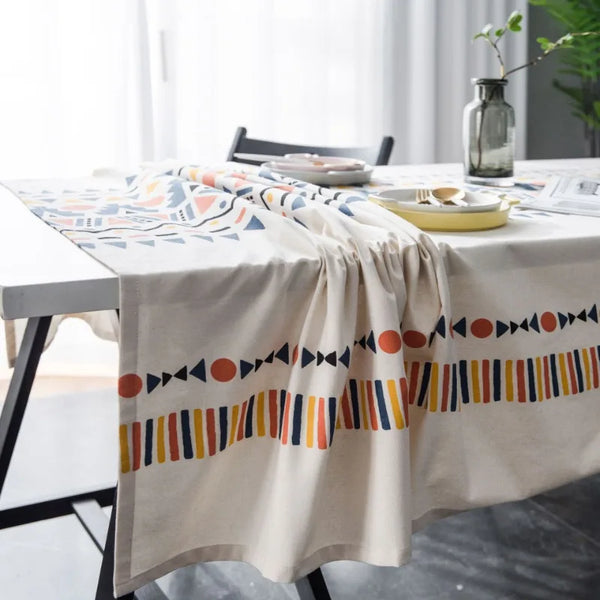 Geometric Bohemian Printed Tablecloth by Axya