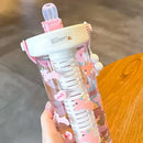 Axyaa Flower Tea Tritan Water Bottle with Tea Strainer, Straw - 750ml