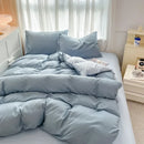 Axyaa Solid Color 4-Piece Bedding Set for Double Bed