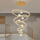 Axyaa Crystal Stair Chandelier for Modern Indoor Lighting