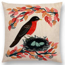 Axyaa Bird-Floral Teacup & Lepidoptera Cushion Cover for Decor & Sofa