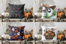 Axyaa Black Cat Vampire Halloween Pillow Cover for Sofa Bedroom Car.