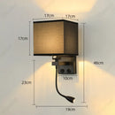 Axyaa LED Fabric Lampshade with USB Port and Adjustable Angle Spotlight