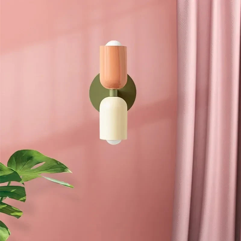 Axyaa Nordic LED Wall Lamp: Modern Macaron Sconces for Bedroom, Study, Living Rooms.