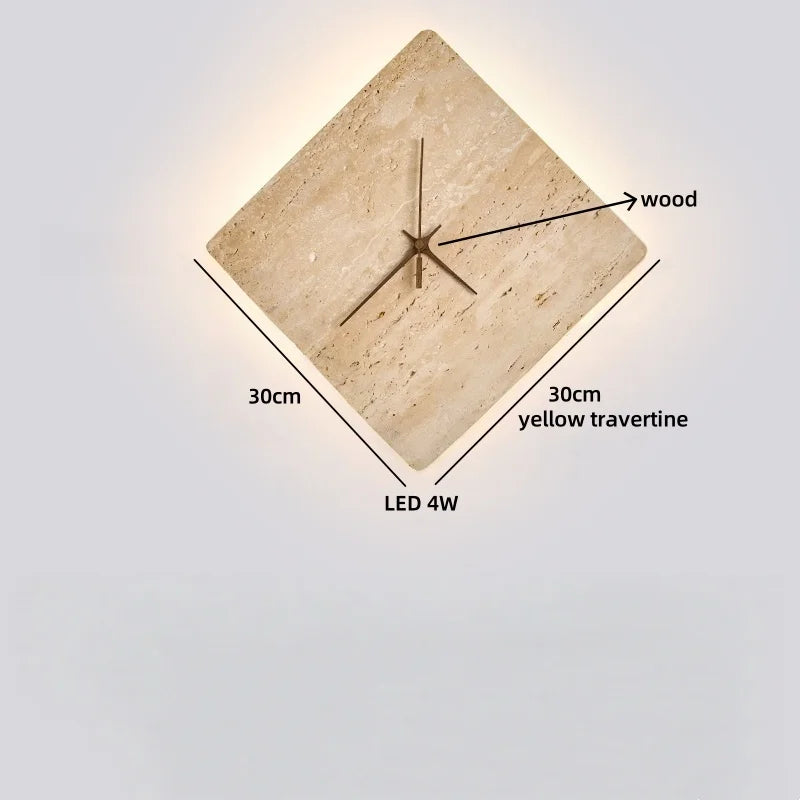Axyaa LED Wall Clock Yellow Stone Light for Modern Nordic Decor
