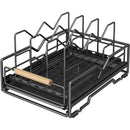 Axyaa Pot and Pan Organizer Rack | Adjustable Storage Shelf for Cookware and Cutting Boards
