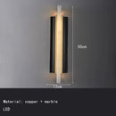 Axyaa Spain Marble LED Wall Light Black White Copper Sconce Lamp Art Deco