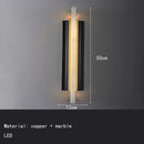 Axyaa Spain Marble LED Wall Light in Black, White & Copper - Modern Sconce Lamp