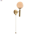 Axyaa Globe White Glass LED Wall Sconce Copper Base Mirror Light