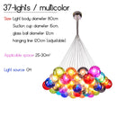 Axyaa Glass Bubble Chandelier Pendant Lamp, Colorful Suspension Hanging Light