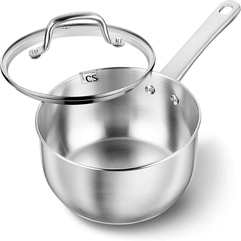 Axyaa Stainless Steel Sauce Pot Set with Lid - Induction Compatible
