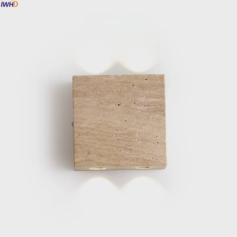 Axyaa Wabi Sabi LED Wall Sconce for Home Lighting in Yellow Travertine