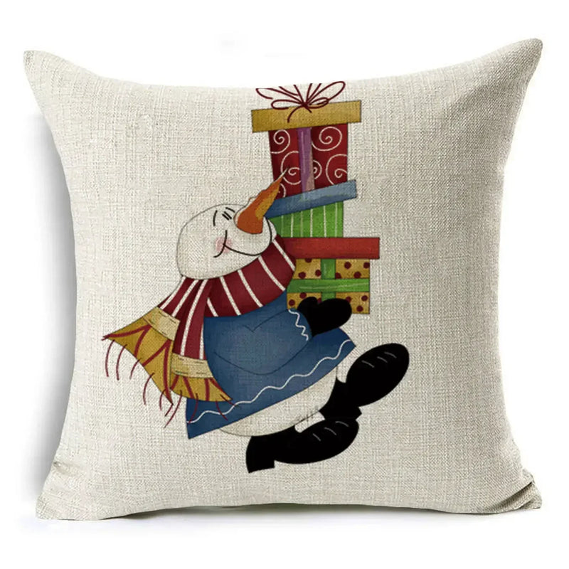 Christmas Santa Claus Pillowcase: Axyaa Linen Decoration for Car Sofa 45cm * 45cm