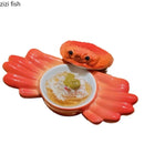Axya Ceramic Crab Shells Dinner Plate Sushi Salad Bowl Snack Tray Dessert Fruit Plates