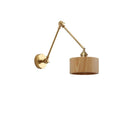 Axyaa Nordic Wood LED Wall Lamp Sconce with Swing Arm and Pull Chain Switch